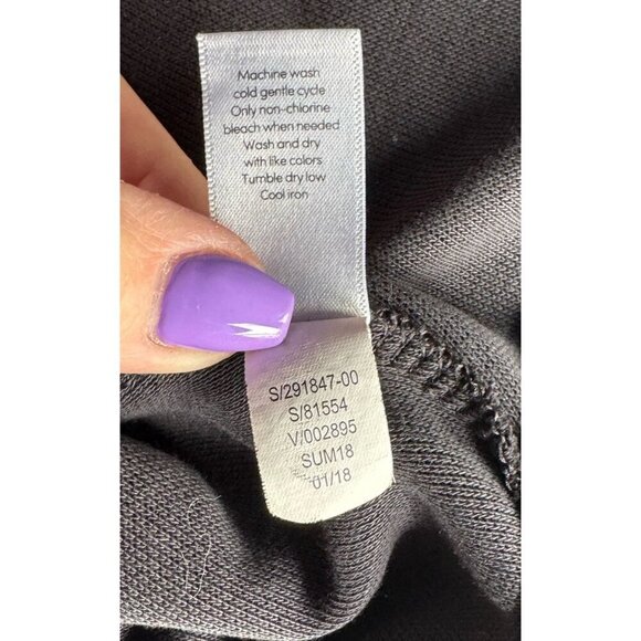 Athleta Woman's Sz S Serenity Wrap Black Short Sleeve Open Front - Picture 6 of 8